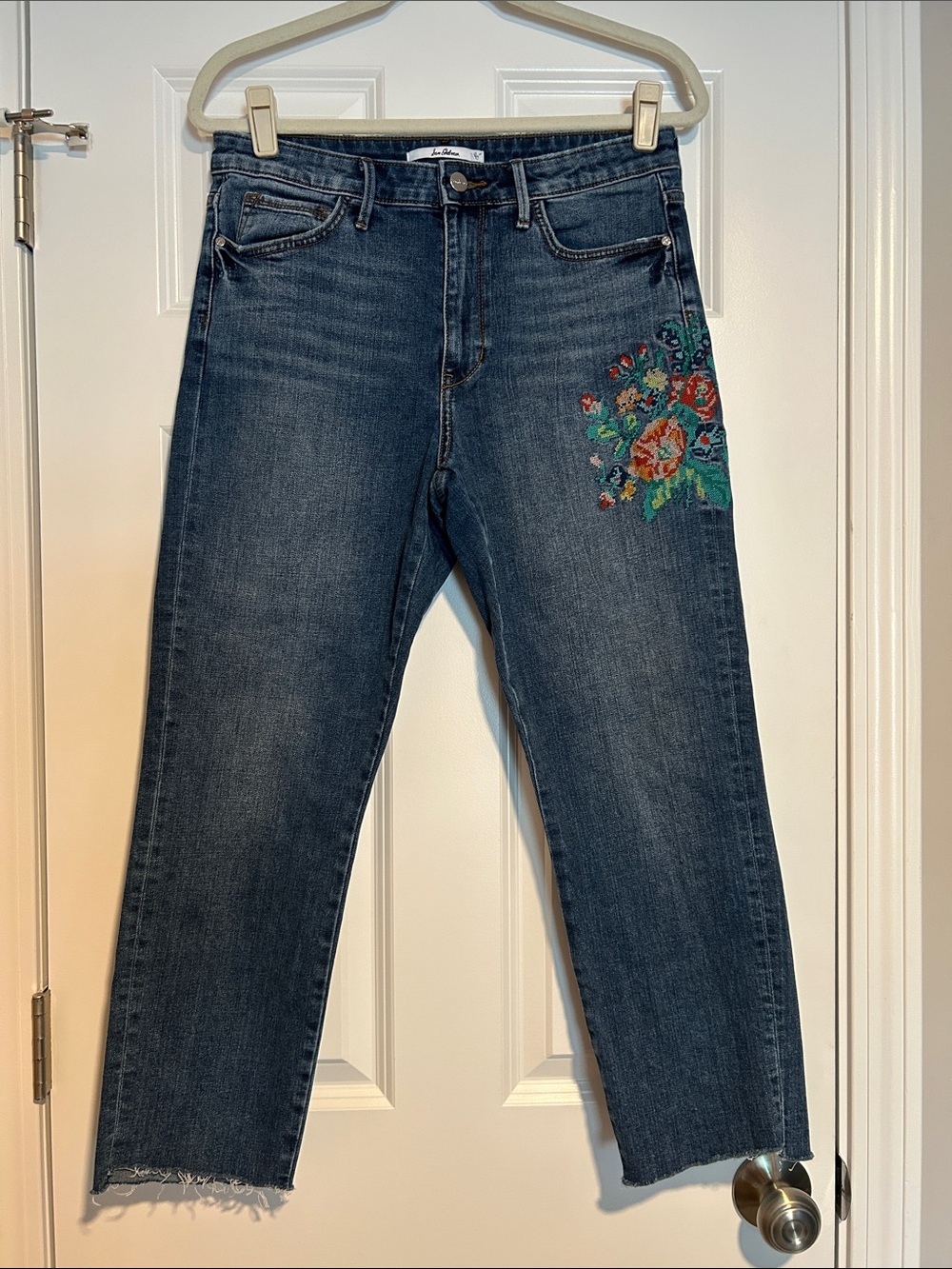 Embroidered Sam Edelman The Mary High-Rise Strait Crop Jean Women’s Size 30